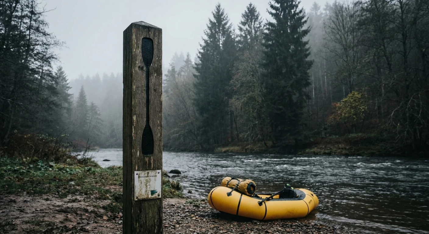 Officiële instapplaats voor kajaks aan een Waalse rivier